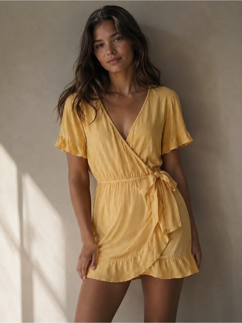 Abercrombie & Fitch Mustard Yellow Wrap Romper size XS